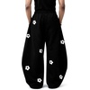 image:imageAelfric Eden Baggy Wide Leg Sweatpants Flower Embroidery Casual Y2K Elastic Drawstring Lantern Barrel Lounge Trouser PantsBlack