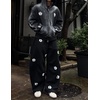 image:imageAelfric Eden Baggy Wide Leg Sweatpants Flower Embroidery Casual Y2K Elastic Drawstring Lantern Barrel Lounge Trouser PantsBlack