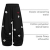 image:imageAelfric Eden Baggy Wide Leg Sweatpants Flower Embroidery Casual Y2K Elastic Drawstring Lantern Barrel Lounge Trouser PantsBlack