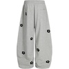 image:imageAelfric Eden Baggy Wide Leg Sweatpants Flower Embroidery Casual Y2K Elastic Drawstring Lantern Barrel Lounge Trouser PantsGrey