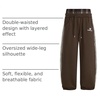 image:imageAelfric Eden Baggy Wide Leg Sweatpants for Women Men Double Elastic Waisted Streetwear Y2K Casual Trouser with PocketsBrown