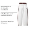 image:imageAelfric Eden Baggy Wide Leg Sweatpants for Women Men Double Elastic Waisted Streetwear Y2K Casual Trouser with PocketsWhite