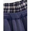 image:imageAelfric Eden Double Waist Washed Baggy Sweatpants Loose Wide Leg Plaid Patchwork Casual Pants with PocketsDark Blue
