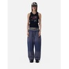 image:imageAelfric Eden Double Waist Washed Baggy Sweatpants Loose Wide Leg Plaid Patchwork Casual Pants with PocketsDark Blue