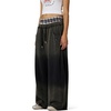 image:imageAelfric Eden Double Waist Washed Baggy Sweatpants Loose Wide Leg Plaid Patchwork Casual Pants with PocketsDark Grey