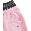 image:imageAelfric Eden Double Waist Washed Baggy Sweatpants Loose Wide Leg Plaid Patchwork Casual Pants with PocketsPink