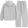 image:imageAelfric Eden Sweatsuits Women 2 Piece Outfit Fall Fleece Tracksuit Matching Oversized Hoodies Baggy Sweatpants SetGrey