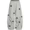image:imageAelfric Eden Baggy Wide Leg Sweatpants Flower Embroidery Casual Y2K Elastic Drawstring Lantern Barrel Lounge Trouser PantsGrey