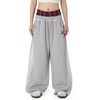 image:imageAelfric Eden Baggy Wide Leg Sweatpants for Women Men Double Elastic Waisted Streetwear Y2K Casual Trouser with PocketsGrey