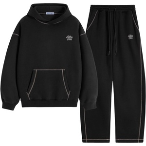 image:imageAelfric Eden Sweatsuits Women 2 Piece Outfit Fall Fleece Tracksuit Matching Oversized Hoodies Baggy Sweatpants SetBlack