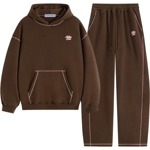 image:imageAelfric Eden Sweatsuits Women 2 Piece Outfit Fall Fleece Tracksuit Matching Oversized Hoodies Baggy Sweatpants SetBrown