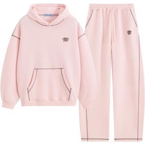 image:imageAelfric Eden Sweatsuits Women 2 Piece Outfit Fall Fleece Tracksuit Matching Oversized Hoodies Baggy Sweatpants SetLight Pink