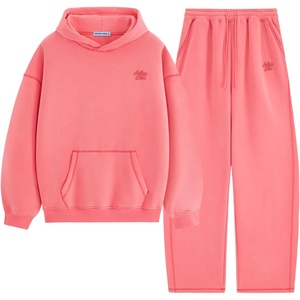 image:imageAelfric Eden Sweatsuits Women 2 Piece Outfit Fall Fleece Tracksuit Matching Oversized Hoodies Baggy Sweatpants SetPink